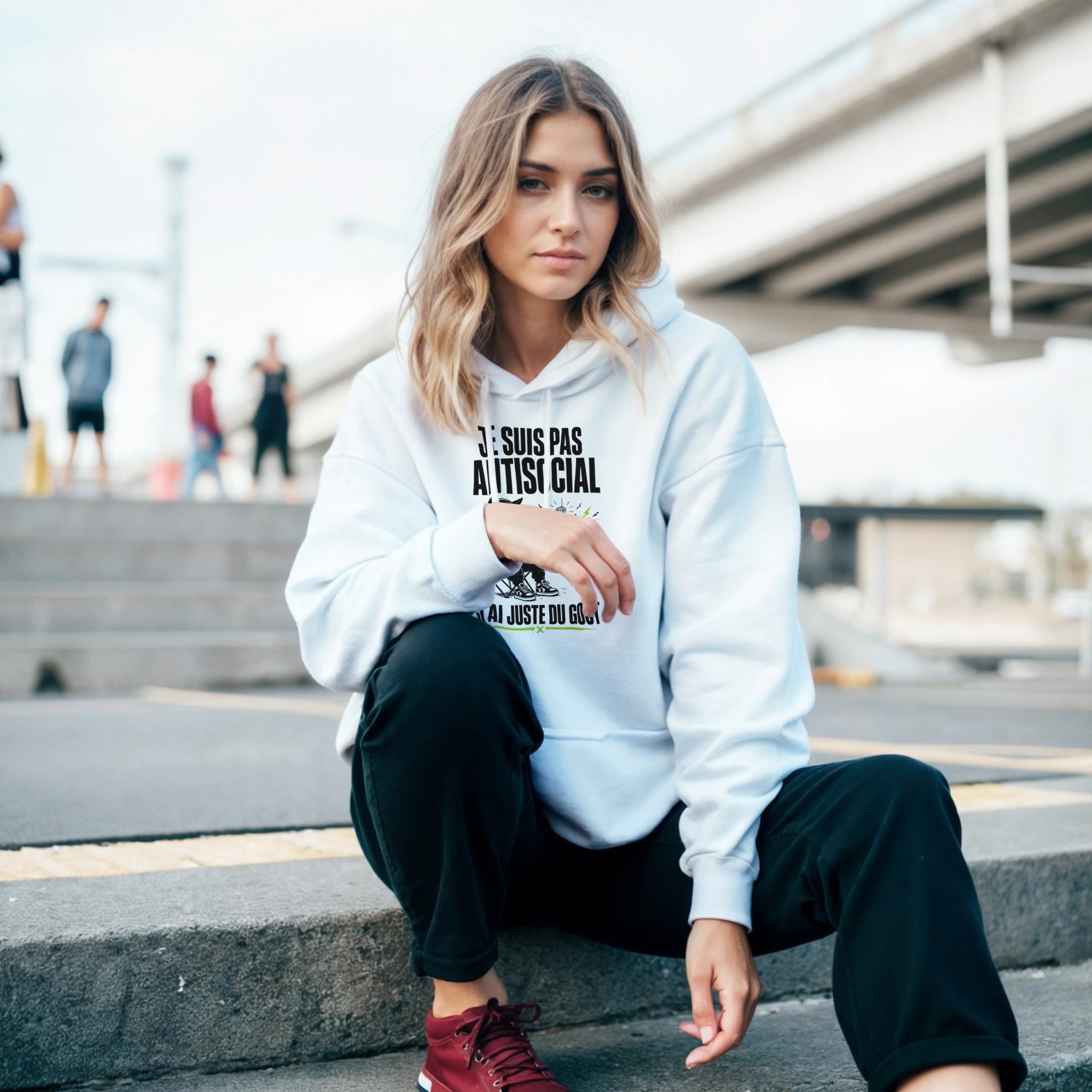 Sweat chat noir antisocial – J’ai juste du goût- Divers coloris