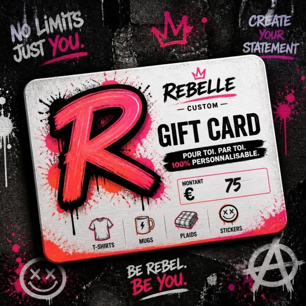 Carte cadeau Rebelle Custom d’une valeur de 75 euros