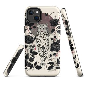Coque iPhone léoparde sombre – Féline, libre, indomptable