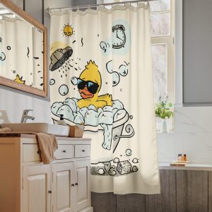 Rideau de douche canard – Bain décalé rétro