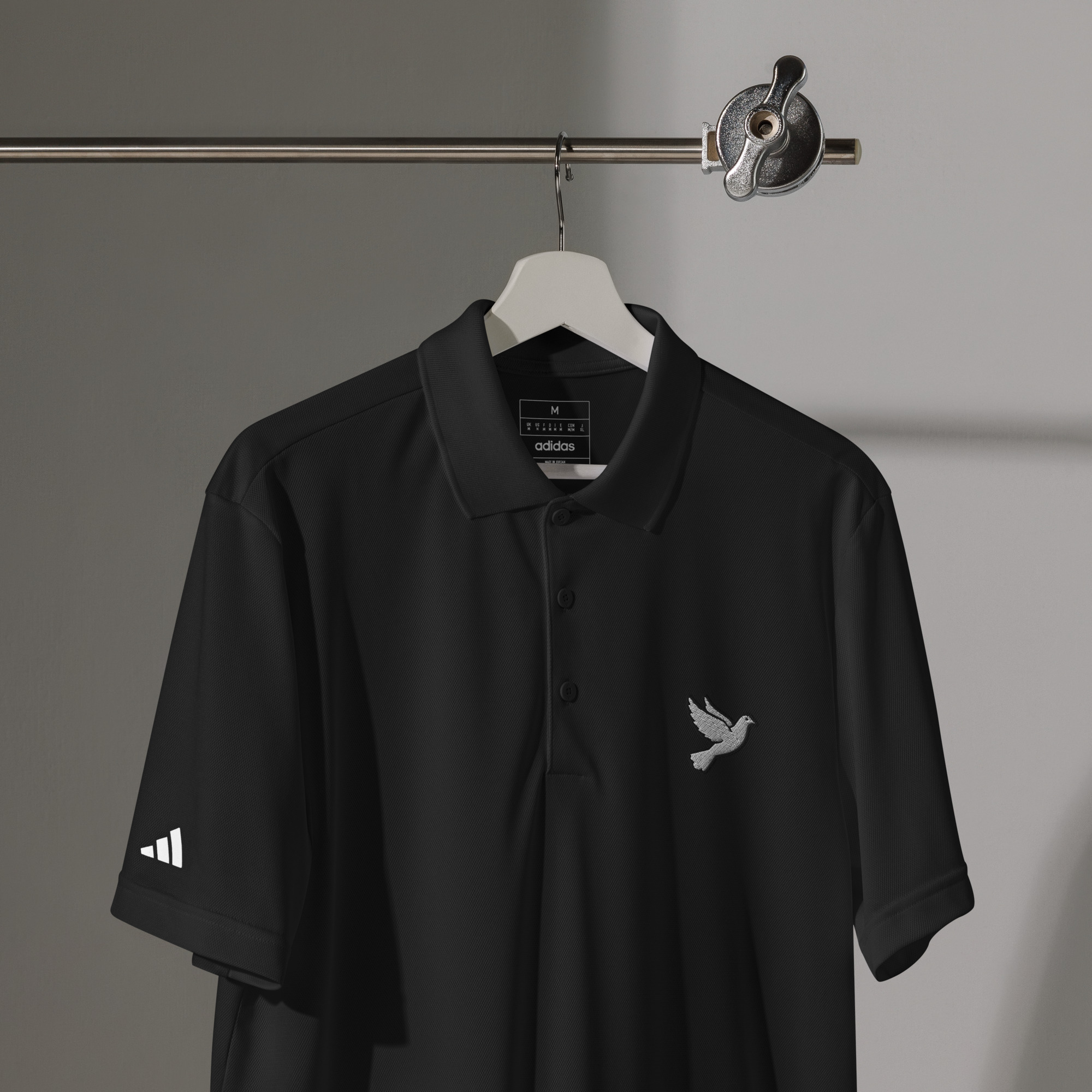 Polo adidas colombe brodée – Paix et liberté