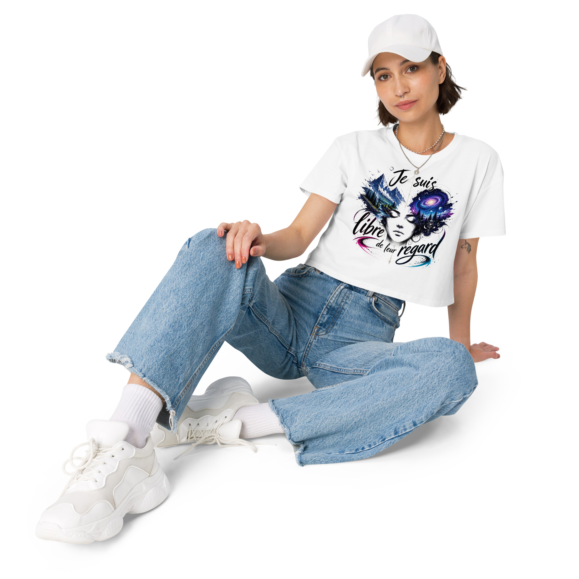 Crop top « Je suis libre de leur regard » – Esprit libre, style affirmé – Divers coloris