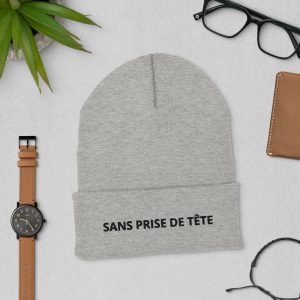Bonnet brodé « Sans prise de tête » - Divers coloris