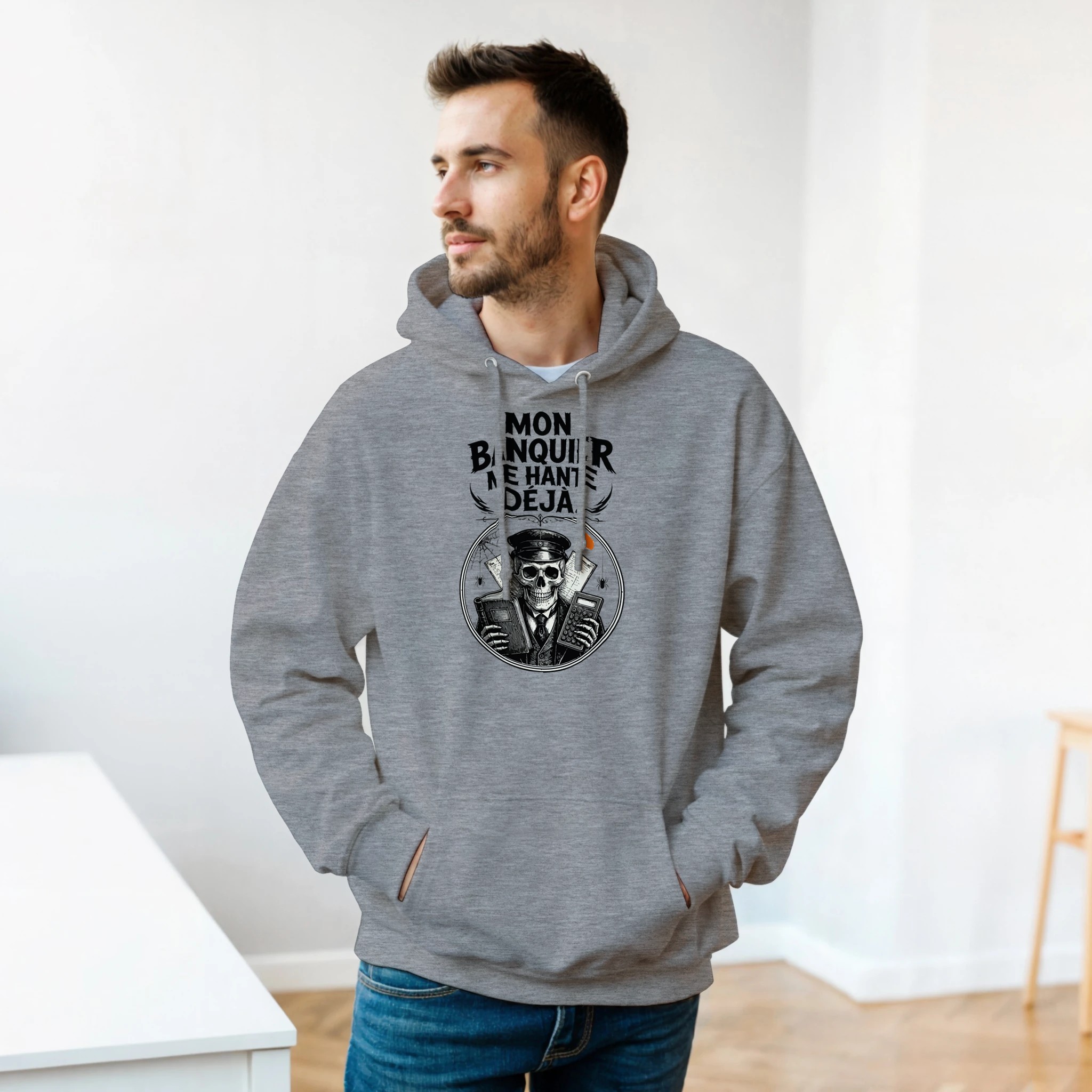 Sweat banquier Halloween – Mon banquier me hante déjà – Divers coloris