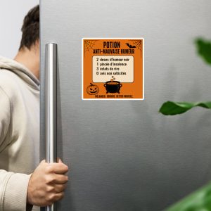 Aimant Halloween « Potion anti-mauvaise humeur »