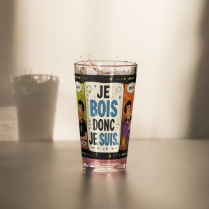 Verre à pinte Je bois donc je suis – Humour et philosophie