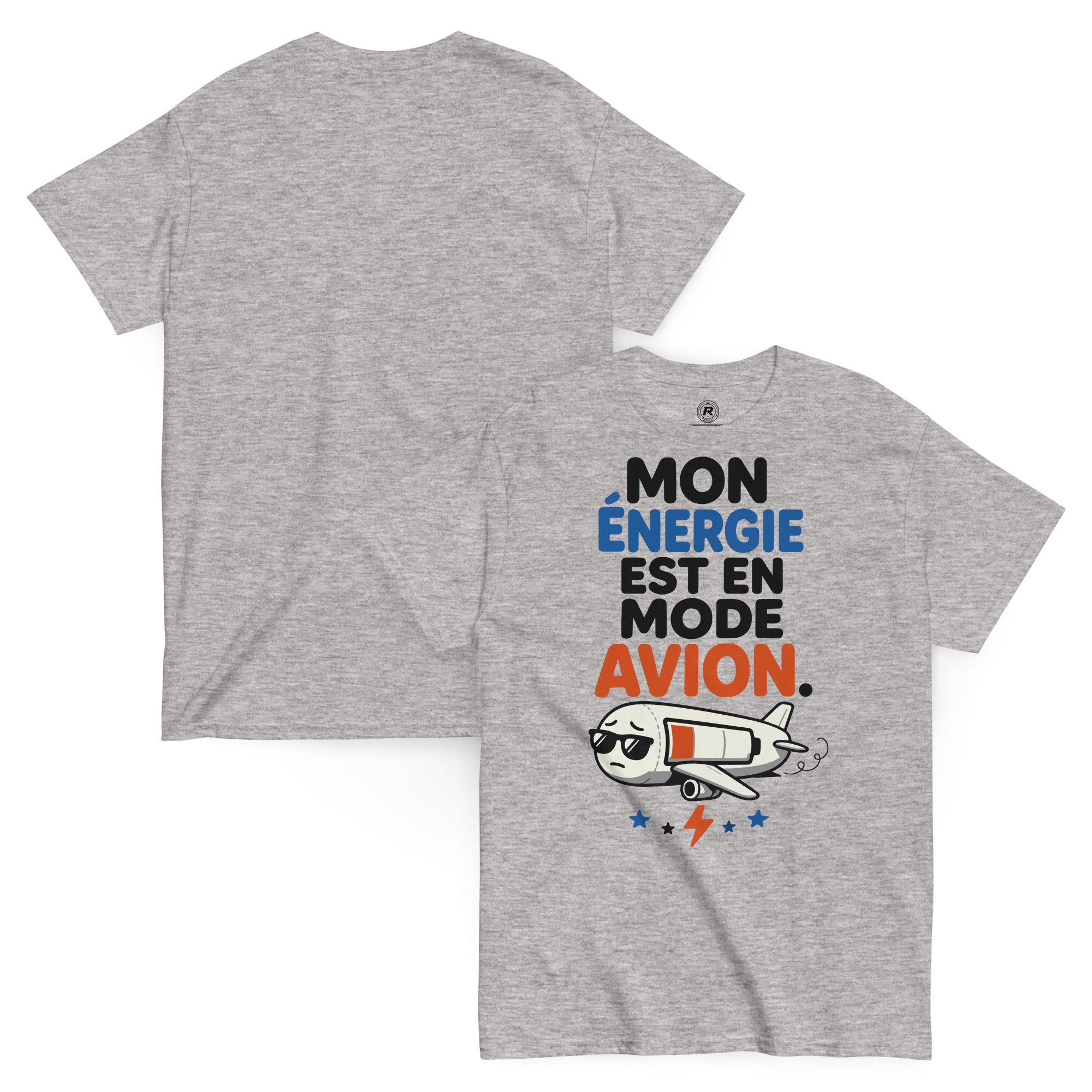 T-shirt Mon énergie est en mode avion – Humour unisexe – Divers coloris