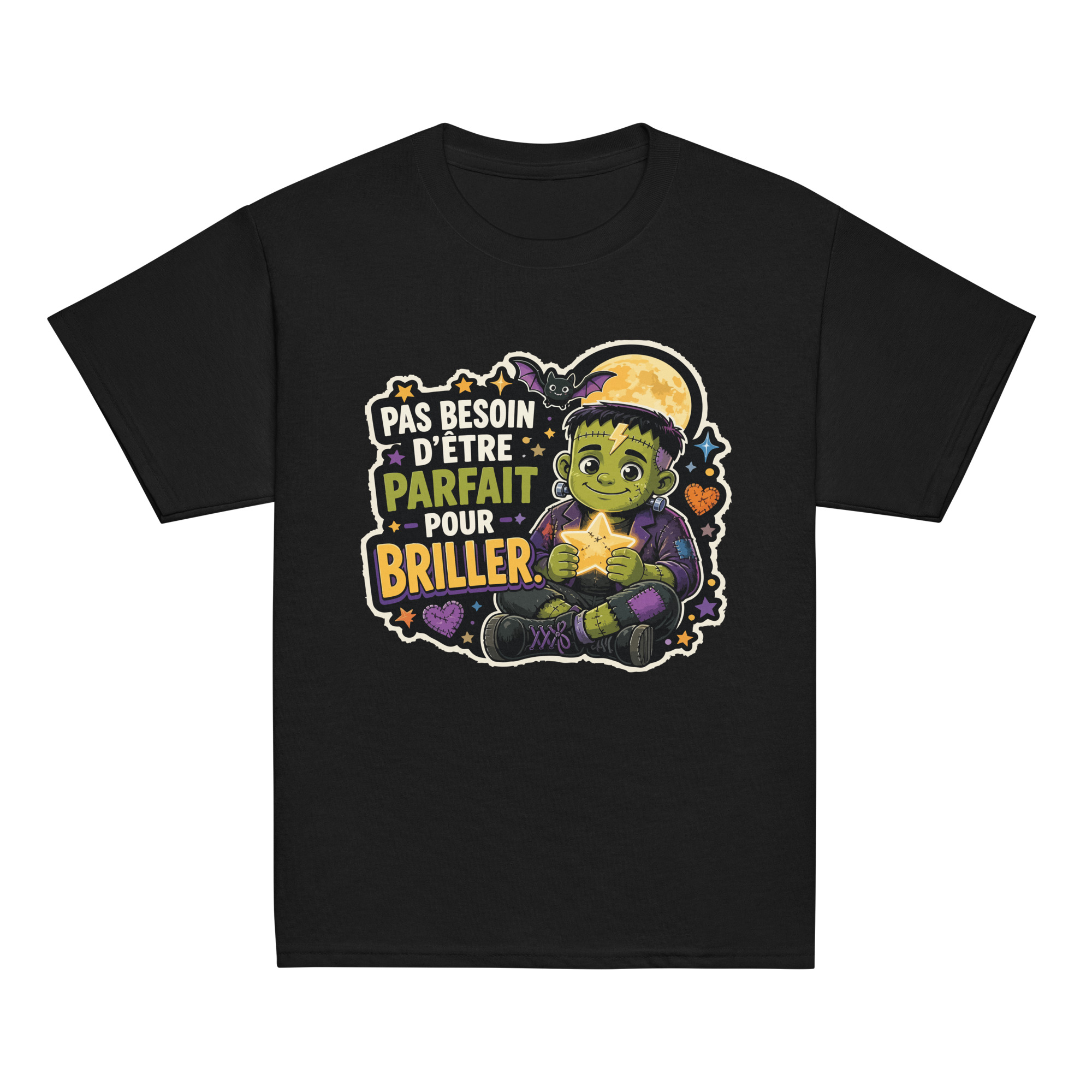 T-shirt enfant Pas besoin d’être parfait pour briller – Halloween – Divers coloris