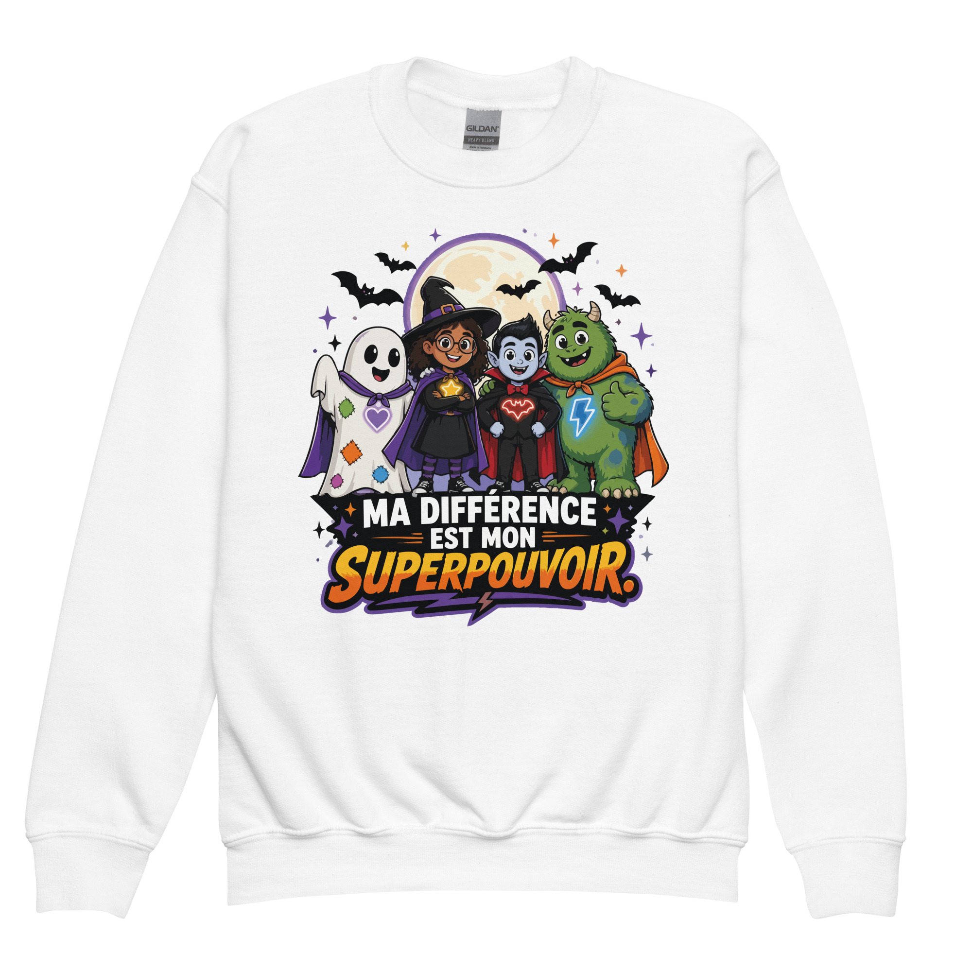 Sweat enfant Ma différence est mon superpouvoir – Halloween